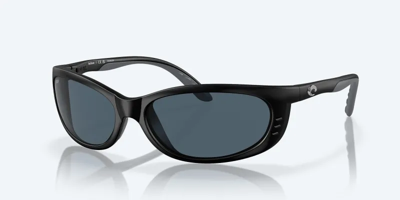 Costa Sunglasses>Fathom Matte Black Frame With Gray Mirror Lens 580P Polarized Sunglasses