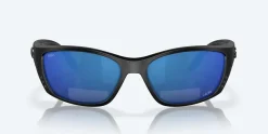 Costa Sunglasses>Fisch Readers Matte Black Frame With Blue Mirror Lens 580P Polarized Sunglasses