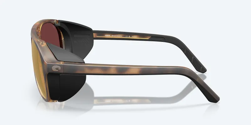Costa Sunglasses>Grand Catalina Matte Tortoise Frame with Gold Mirror Lens 580G Polarized Sunglasses