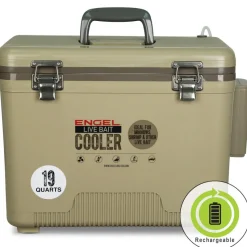 Engel Tackle Boxes & Storage>19 Quart Live Bait Pro Cooler with AP3 Rechargeable Aerator & Stainless Hardware