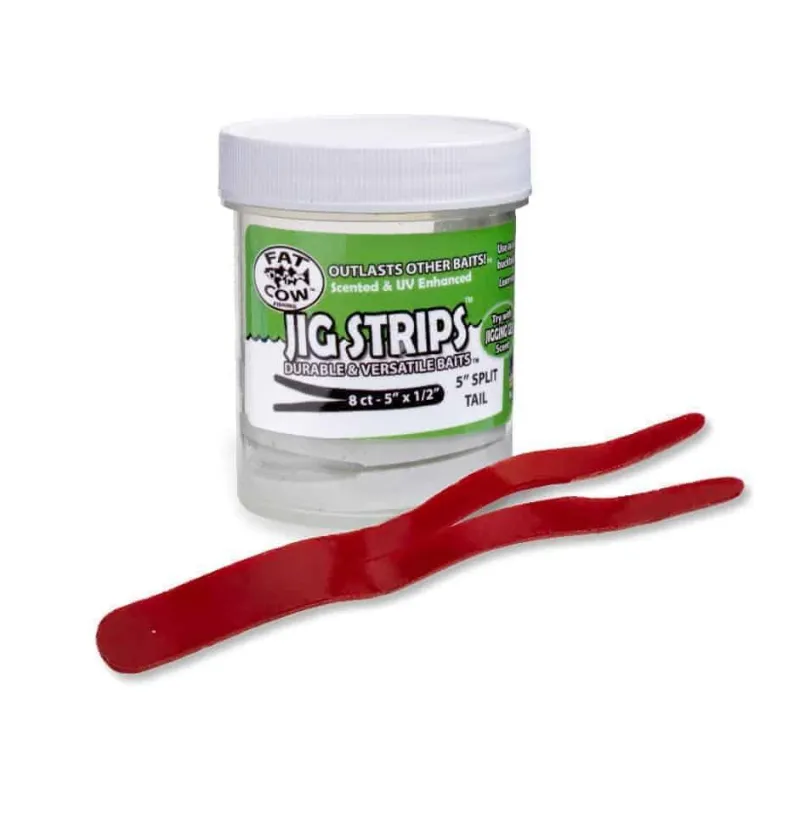 Fat Cow Soft Baits>Scented Jig Strips Split Tail 5"