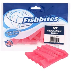 Fishbites Soft Baits>Longer Lasting Fish'n Strips Shrimp Scented Soft Baits