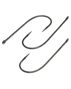 Gamakatsu Hooks>Worm Straight Shank O'Shaughnessy Bend Hooks NS Black