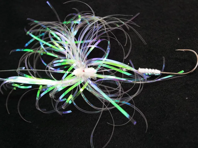 Jigging World Rigs>Hi-Lo Flasher Rigs with Weighted Grub Holder Hooks