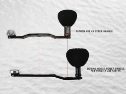 Jigging World Penn Power Handles>- Power Handles for Penn Squall 400 & Fathom 400 Low Profile Reels