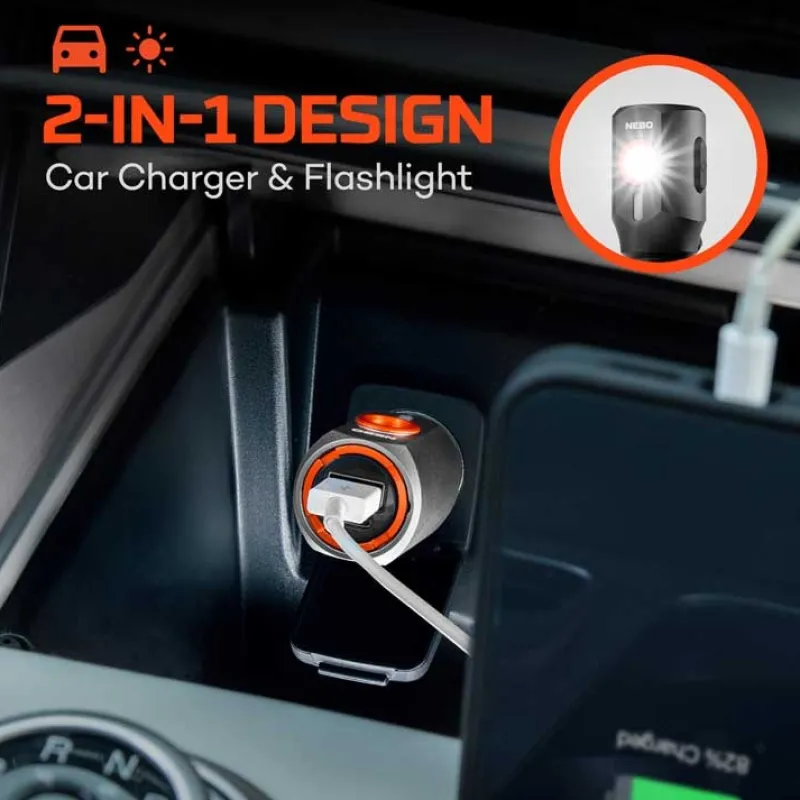 Nebo Lighting & Headlamps>Transport 400 2-IN-1 Car Charger and Flashlight