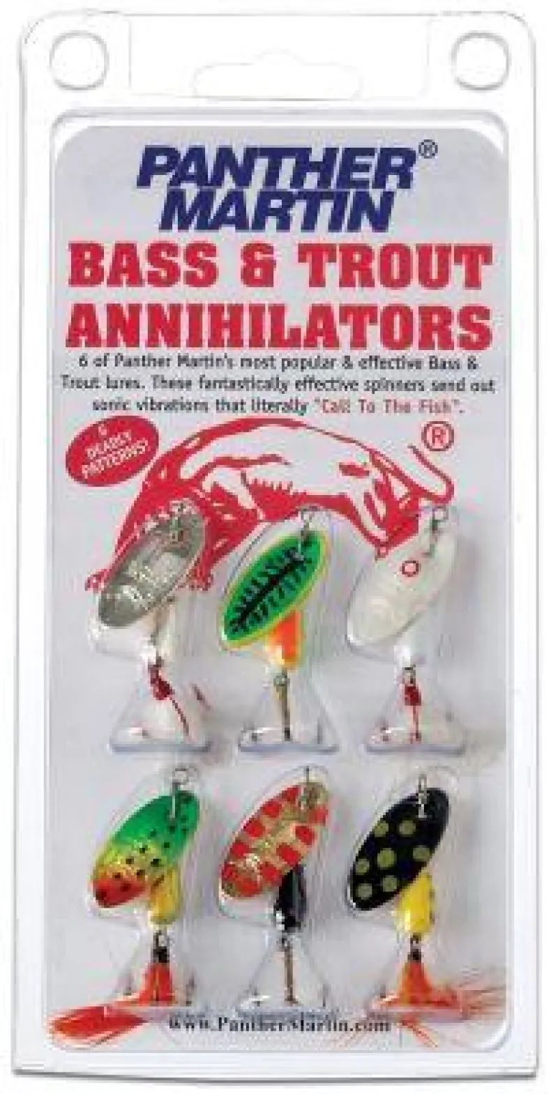 Panther Martin Spinnerbaits, Buzzbaits, Inline Spinners>Bass & Trout Annihilators 6 Pack Inline Spinners