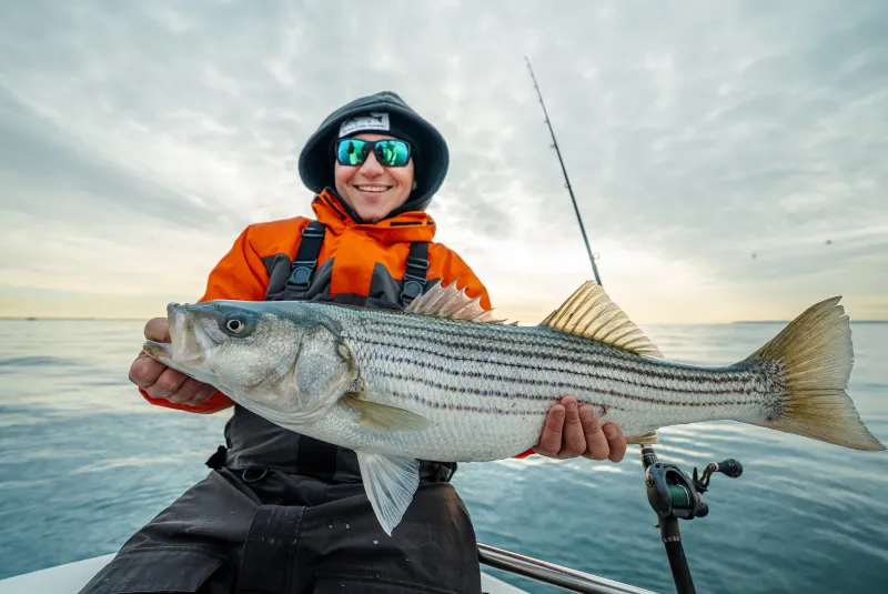 Tackle World Hats>Waffle Beanie Striped Bass