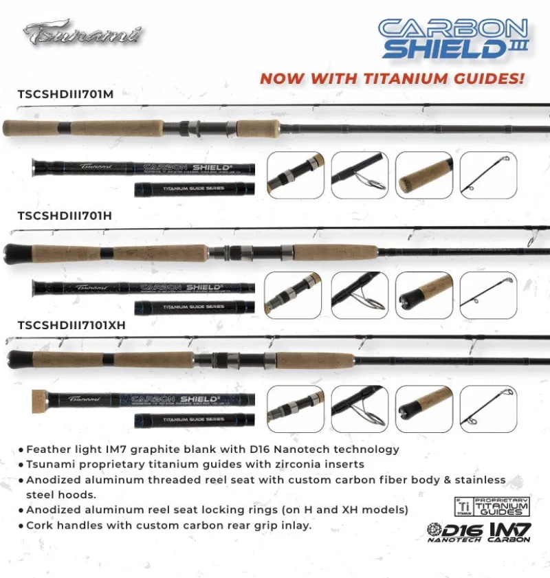 Tsunami Spinning>Carbon Shield III Spinning Rods