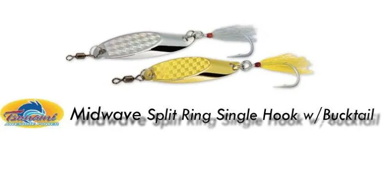 Tsunami Jigs>Mid Wave Single Bucktail Jigs