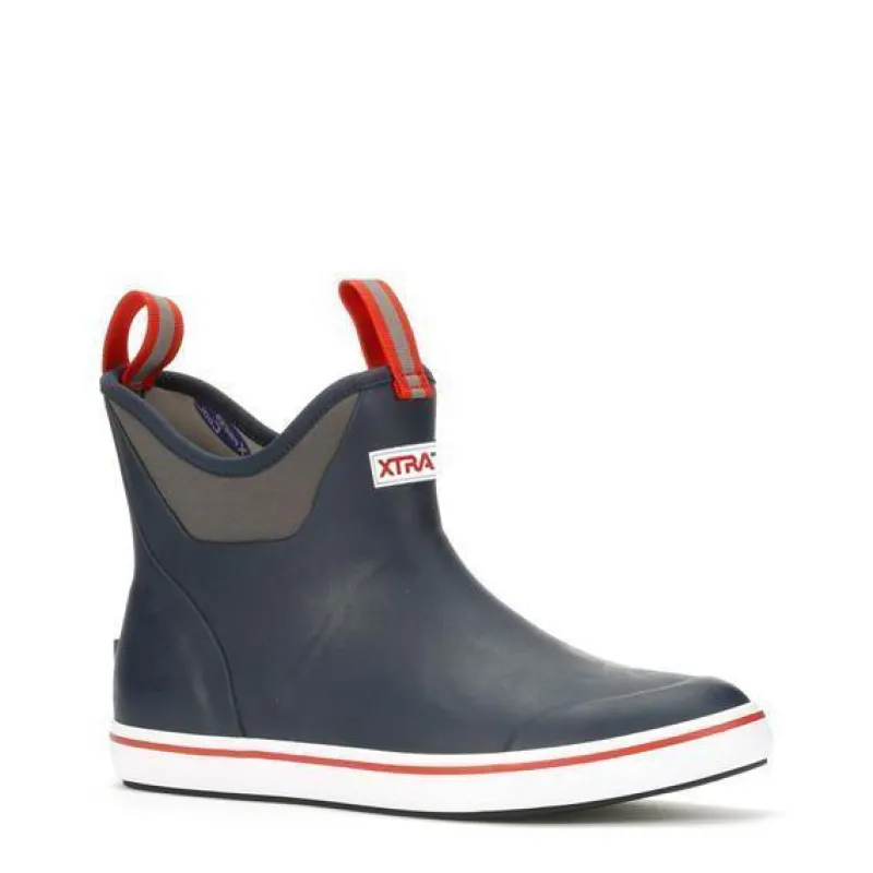 Xtratuf Shoes & Boots>Men's 6" Ankle Deck Boots Navy/Red
