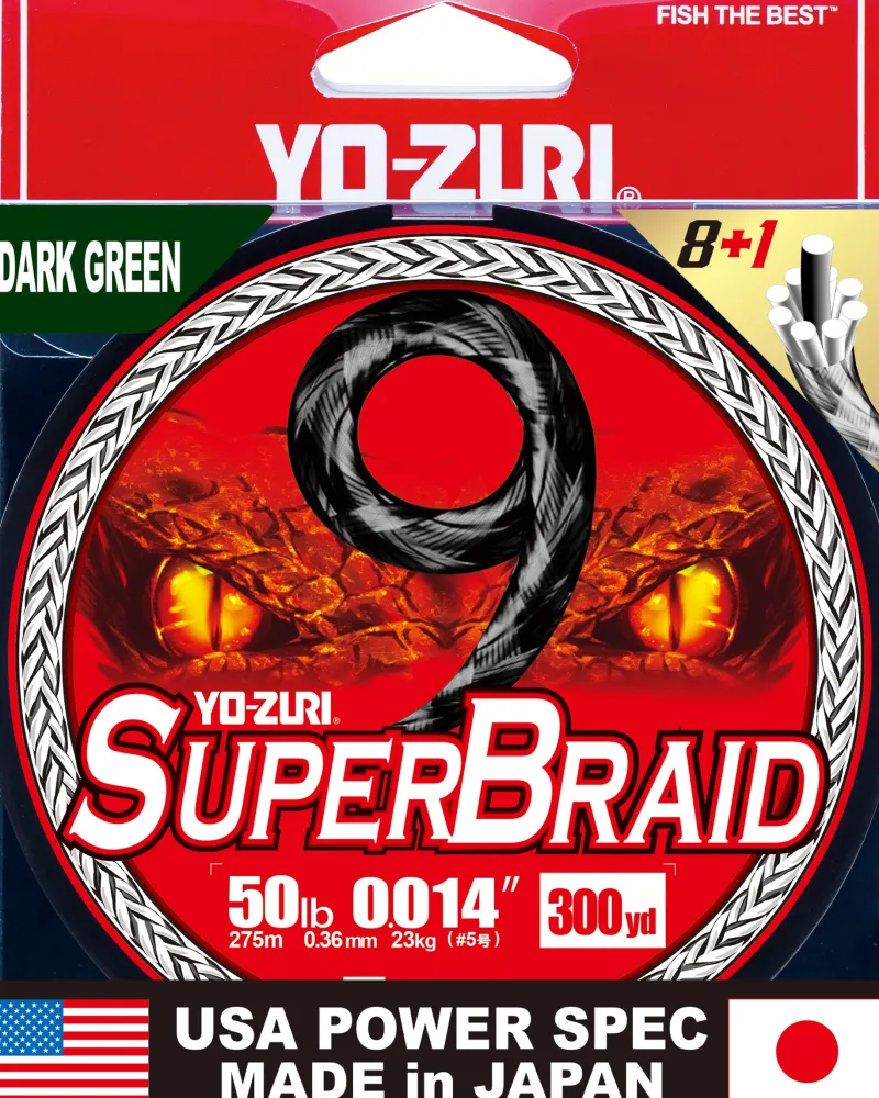 Yo-Zuri Braided Line>Superbraid 9 Braided Line Dark Green